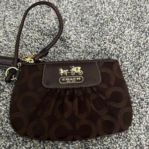 Brown coach wristlet